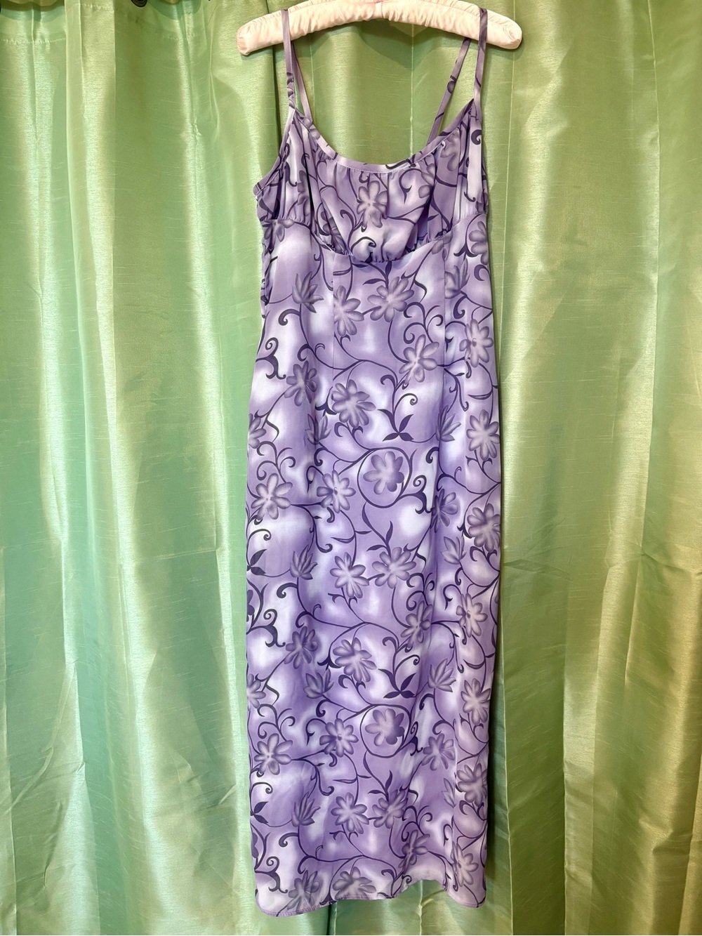 VINTAGE Purple Floral Babydoll Slip Event Dress